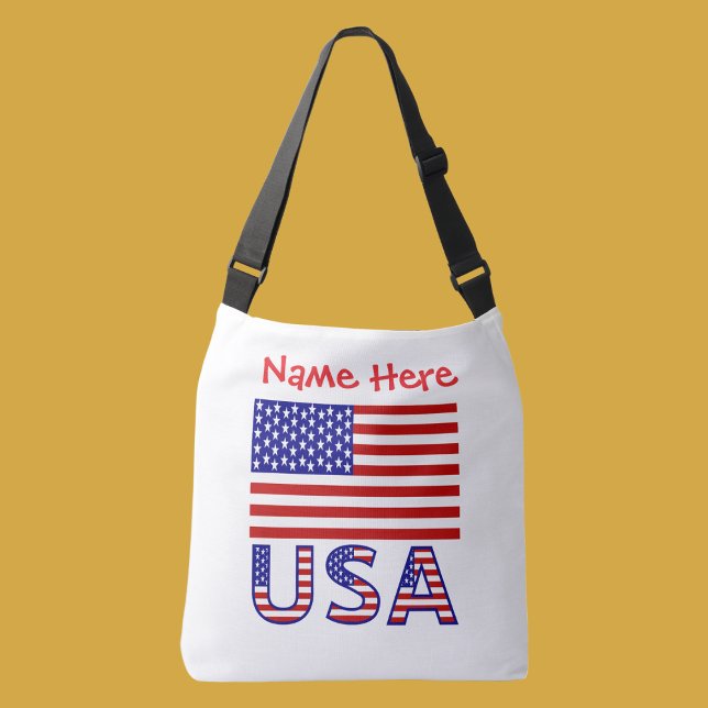 USA United Stater America Flagga Red Personlig Axelväska (Skapare uppladdad)