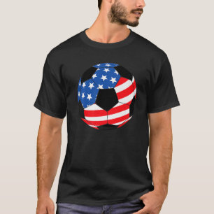 USA United Stater Soccer Fläkt American Flagga Foo T Shirt