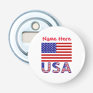 USA United States Amerika Flagga Röd Personaliseri Flasköppnare