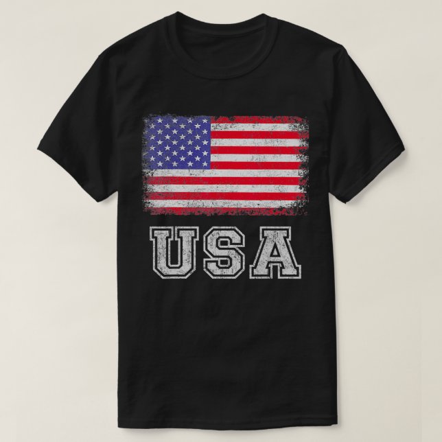 USA US Flag Patriotic 4th Of July America  T Shirt (Design framsida)