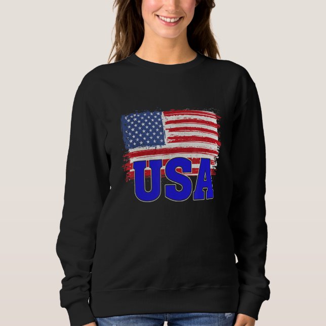 USA US Flag Patriotic American T Shirt (Framsida)