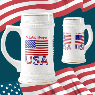 USA USA Amerika Flagga Röd Personalisering Sejdel