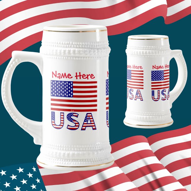 USA USA Amerika Flagga Röd Personalisering Sejdel (Skapare uppladdad)