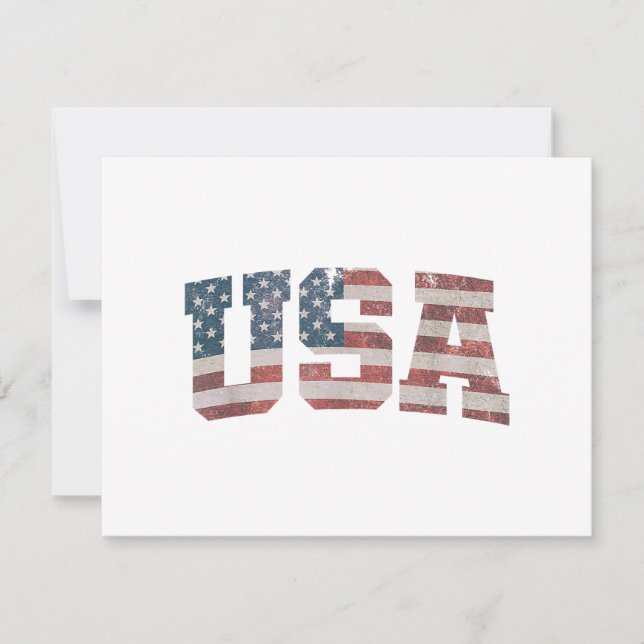 USA USA Flagga Patriotic 4:e juli Amerika Spara Datumet (Framsida)