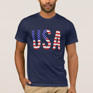 USA - USA flaggabrev T-shirt