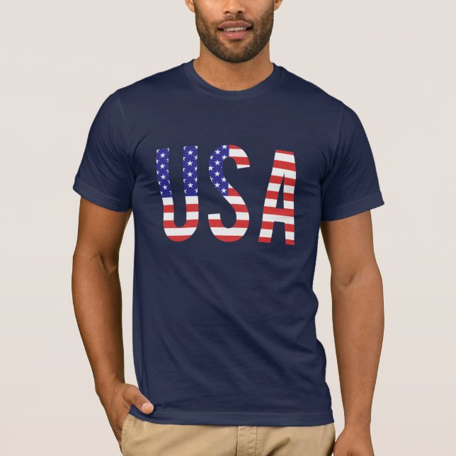 USA - USA flaggabrev T-shirt (Framsida)