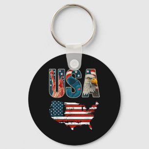 USA USA Patriotisk 4:e Juli Amerika Flagga Frihet Nyckelring