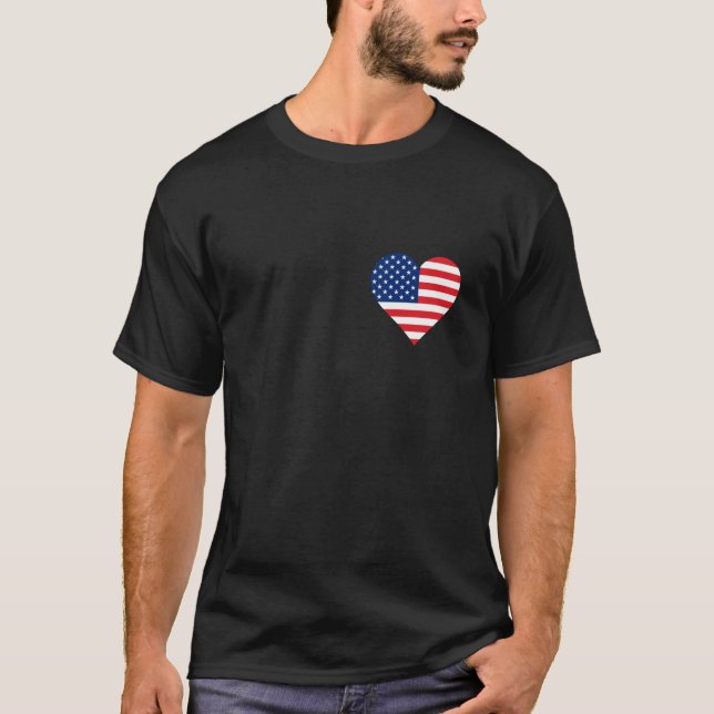USA USA US Flagga Heart Gifts USA L T Shirt (Framsida)