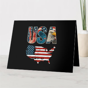 USA USA USA Patriotic 4:e juli Amerika Flagga Free Kort