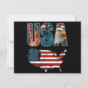 USA USA USA Patriotic 4:e juli Amerika Flagga Free Tack Kort