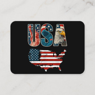 USA USA USA Patriotic 4:e juli Amerika Flagga Free Visitkort