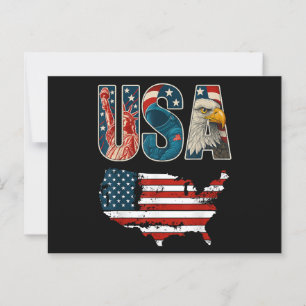 USA USA USA Patriotic 4:e juli Amerika Flagga Free Vykort