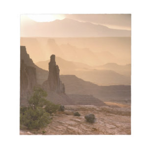 USA; Utah; Canyonlands nationalpark. Utsikt över Anteckningsblock