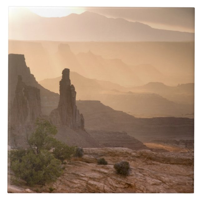 USA; Utah; Canyonlands nationalpark. Utsikt över Kakelplatta (Framsidan)