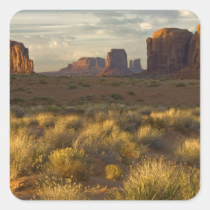 USA, Utah, Monument Valley nationalpark. Fyrkantigt Klistermärke