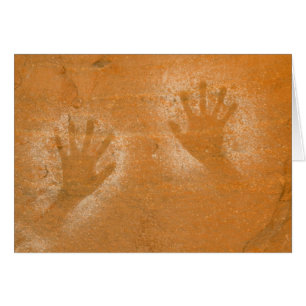 USA, Utah, Pictogram Handavtryck på sandsten, Hälsningskort