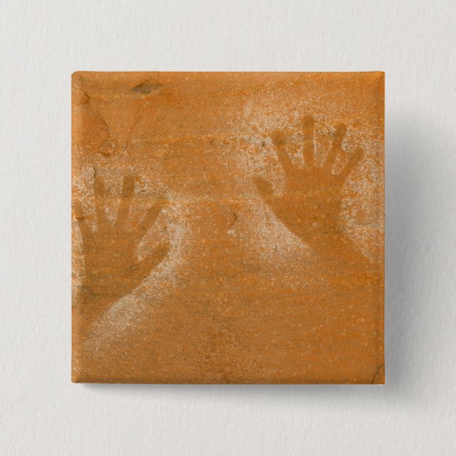 USA, Utah, Pictogram Handavtryck på sandsten, Knapp (Framsida)
