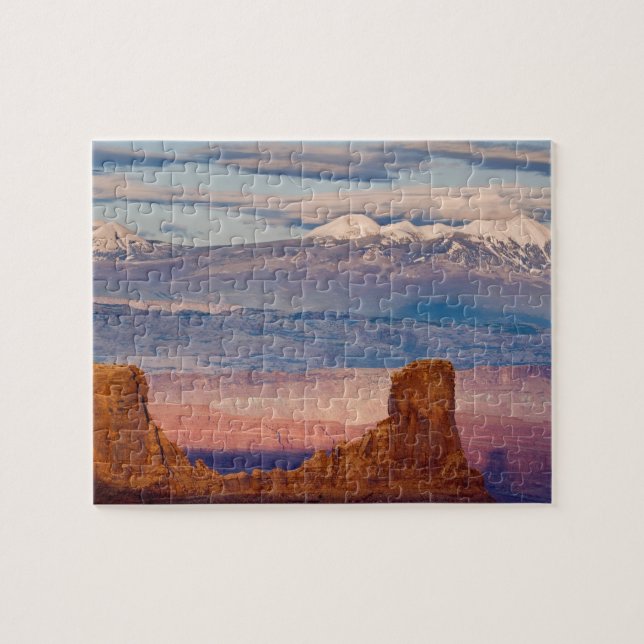 USA, Utah. Scenen i La Sal-bergen från Dead Pussel (Horisontell)