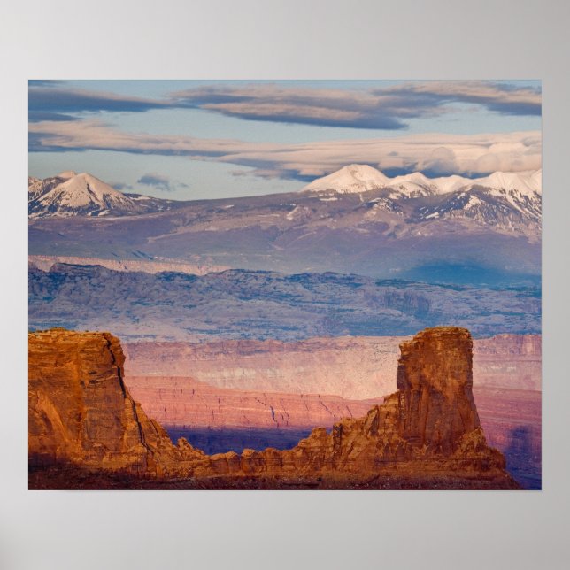 USA, Utah. Utsikt över La Sal Mountains från Dead Poster (Framsidan)