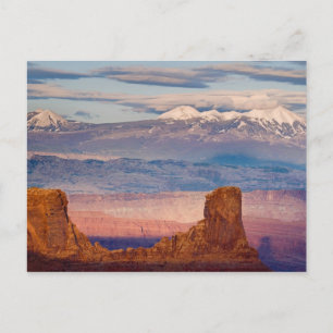 USA, Utah. Utsikt över La Sal Mountains från Dead Vykort
