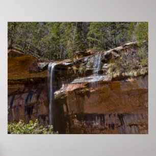 USA, Utah, Zion National Park, Vatten Falls på Poster
