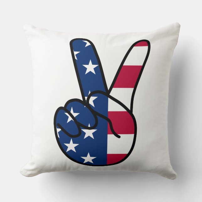 USA V-tecken Kudde (Framsida)