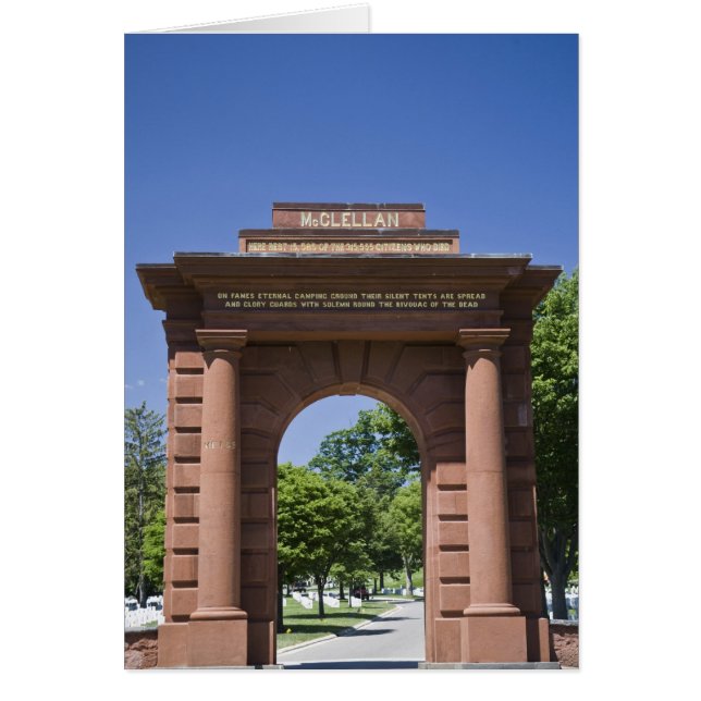 USA, VA, Arlington. McClellan Gate vid Arlington Hälsningskort (Framsidan)