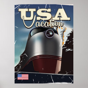 USA Vacation Tåg vintage Sovjetunionen tåg Poster