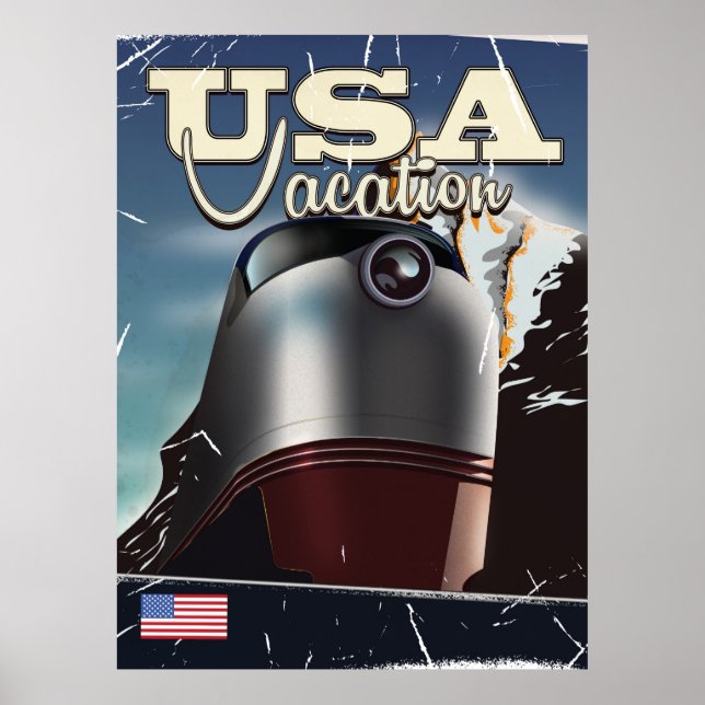 USA Vacation Tåg vintage Sovjetunionen tåg Poster (Framsidan)