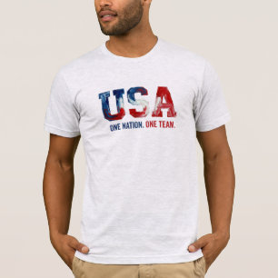 USA Världscup Fotboll En Nation Ett Lag Patriotisk T Shirt