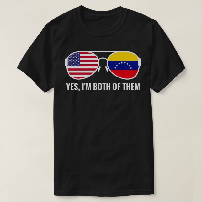 USA Venezuela Flagga Sunglasses Venezuelas Amerika T Shirt (Design framsida)