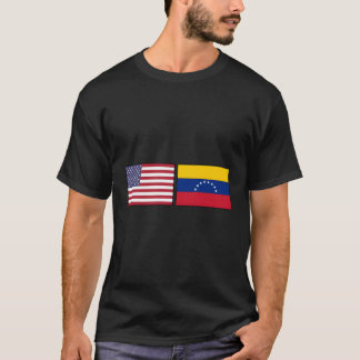 Usa Venezuela Flagga Venezuelan American Flaggor D T Shirt
