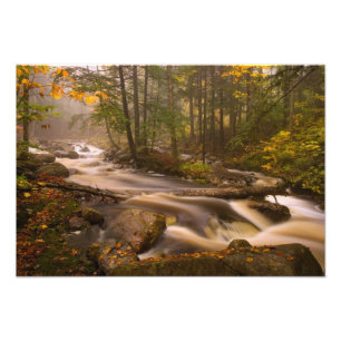 USA, Vermont, East Arlington, Flödande bäckar 2 Fototryck