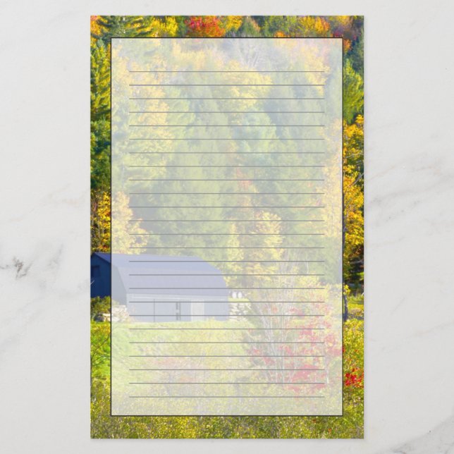 USA, Vermont. Höstfärger längs Highway 100. Brevpapper (Framsida)