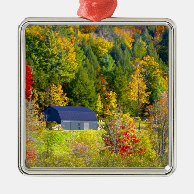 USA, Vermont. Höstfärger längs Highway 100. Julgransprydnad Metall (Framsidan)
