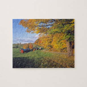 USA, Vermont, Jenne Farm. Hösten kommer till Jenne Pussel