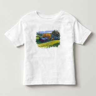USA, Vermont, Jenne Farm. Rullande gröna kullar T-shirt