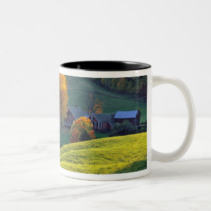 USA, Vermont, Jenne Farm. Rullande gröna kullar Två-Tonad Mugg