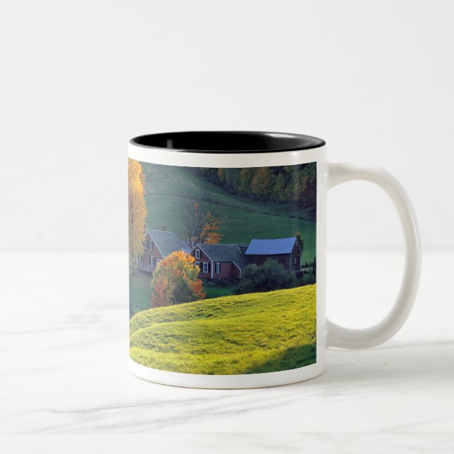 USA, Vermont, Jenne Farm. Rullande gröna kullar Två-Tonad Mugg (Höger)