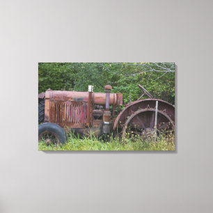 USA, Vermont, MANCHESTER: Antik Traktor Canvastryck