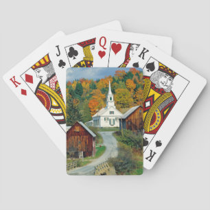 USA, Vermont, Waits River. Höstlövverk tillför Casinokort