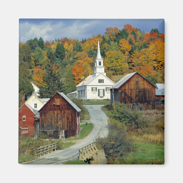 USA, Vermont, Waits River. Höstlövverk tillför Magnet (Framsidan)