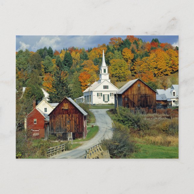 USA, Vermont, Waits River. Höstlövverk tillför Vykort (Framsida)