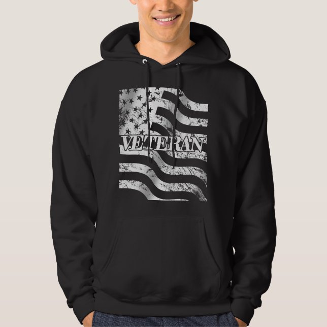 USA-veteran - vit vintage Hoodie (Framsida)