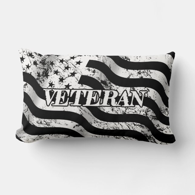 USA-veteran - vit vintage Lumbarkudde (Framsida)