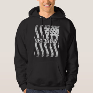 USA Veteran - vit vintage vertikal Hoodie