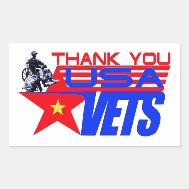 USA Veterans Rektangulärt Klistermärke (Framsida)