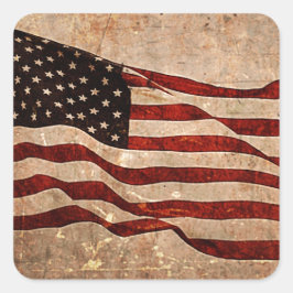 USA Vintage American Flagga Fyrkantigt Klistermärke