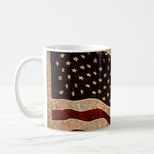 USA Vintage American Flagga Kaffemugg (Vänster)