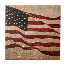 USA Vintage American Flagga Kakelplatta
